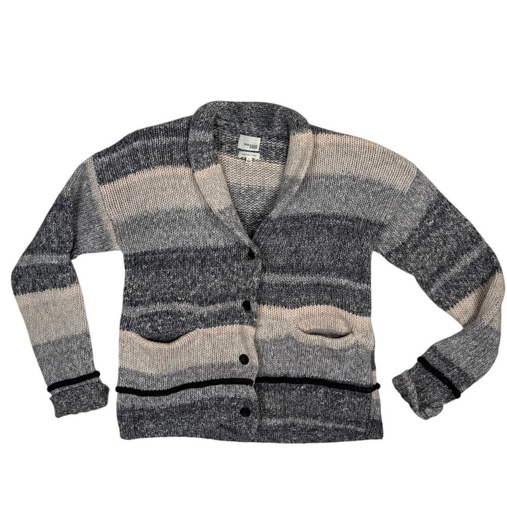 Aritzia Chunky Knit Casual Yarn Italian Cardigan Sweater Stripe Wilfred Large